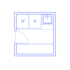 Layouts Laundry Rooms Galley Two Row Three Unit Laundry Room Line Art Svg Vector, Free Vectors File